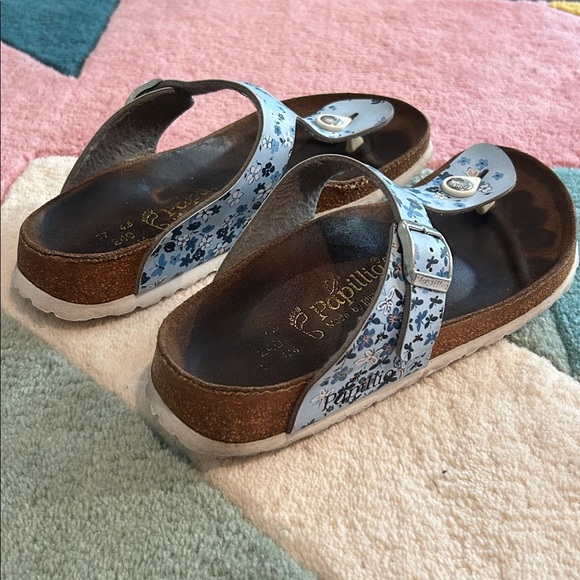 Birkenstock Papillio Gizeh Thong Leather Sandals Floral Butterflies Blue - Picture 5 of 17